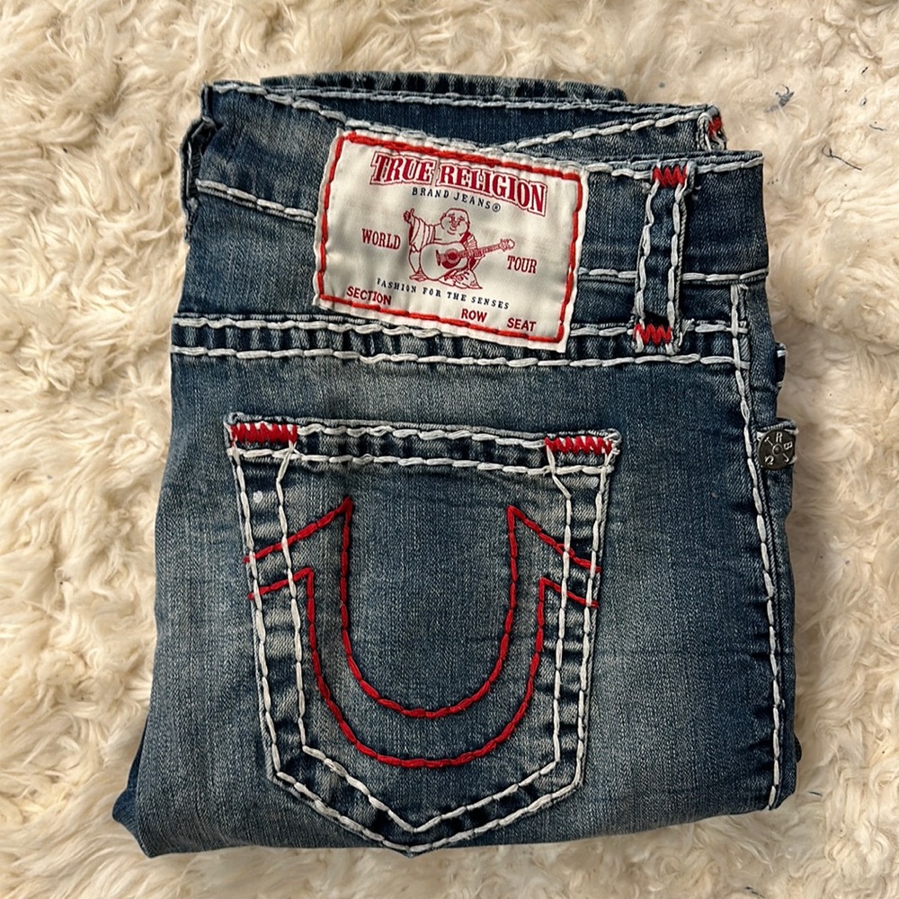 True Religion Rocco Relaxed Straight Blue Jeans | Sz 34 Men’s